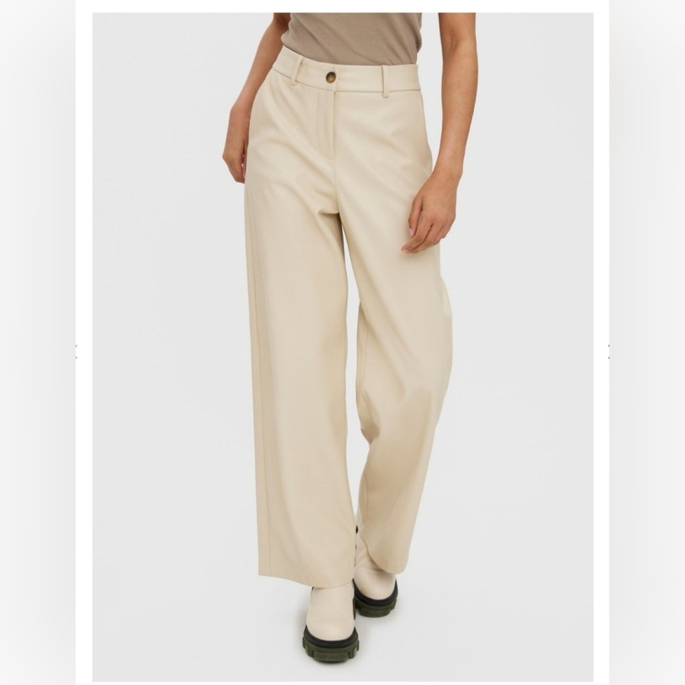Vero Moda Faux Leather wide-leg pants